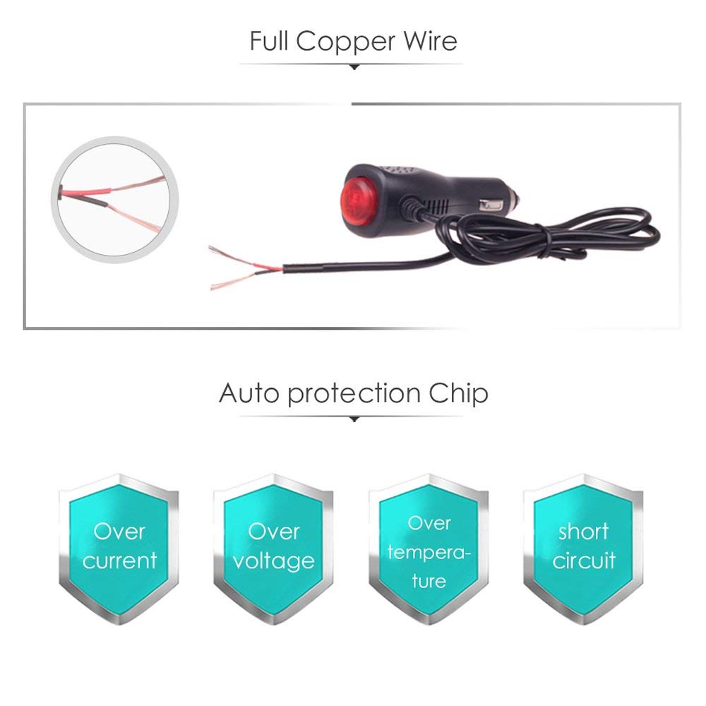 Car/Motorcycle Light Power Supply 12V for Fired Up X Heated Vest